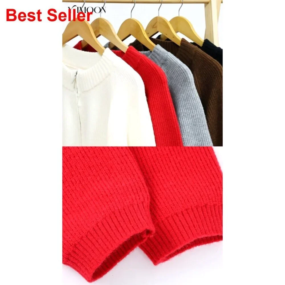 Chunky Knit Cropped Cardigan with Pockets, Zip Front, Mock Neck